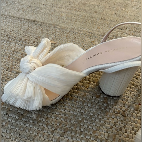 Loeffler Randall Camellia Knotted Sandals, pearl 3.5 in heel - Picture 6 of 6